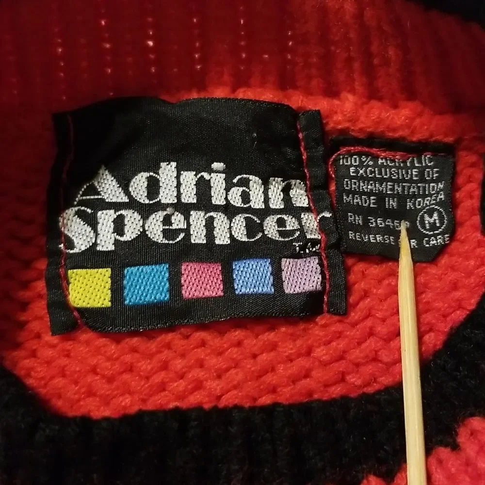 Vintage Adrian Spencer Sweater Womens Size Medium Festive Holiday Winter